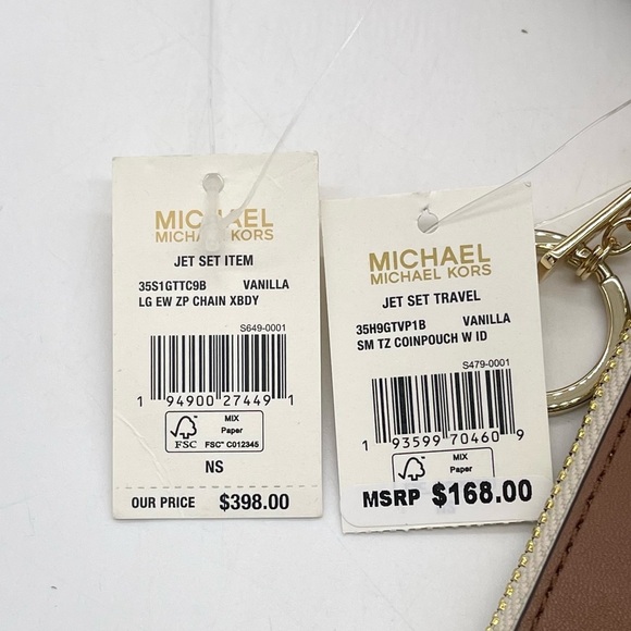 Michael Kors EW Zip Chain Xbody Bag & Small Top Zip Coinpouch w/ID - Picture 13 of 13